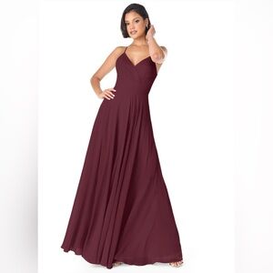 Azazie Burgundy Maxi Dress